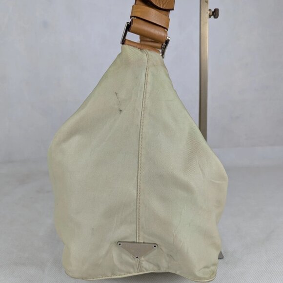 Authentic PRADA Tessuto Nylon Shoulder Bag Light Beige Cream Made in Italy - Picture 9 of 15